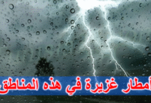 أمطار غزيرة ورعود تشمل هذه المناطق